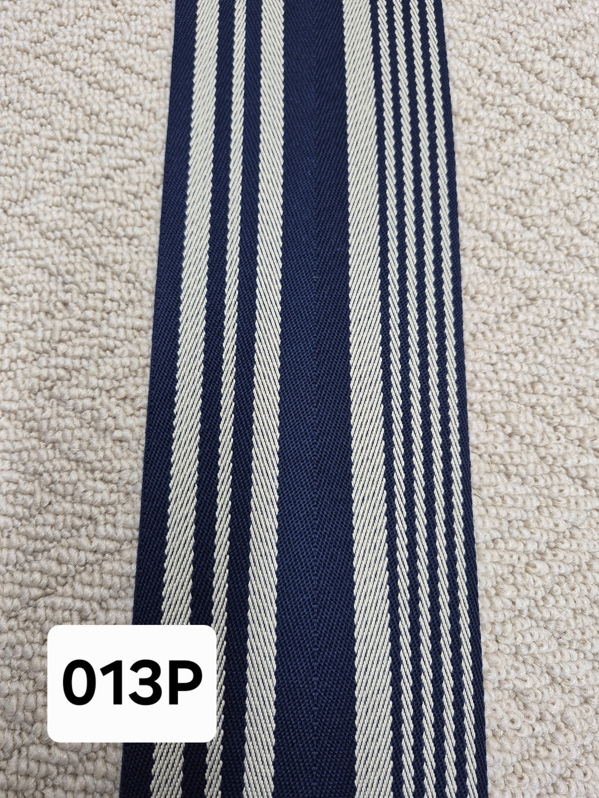 Premium Navy/Beige Pattern Carpet Binding Tape 013P