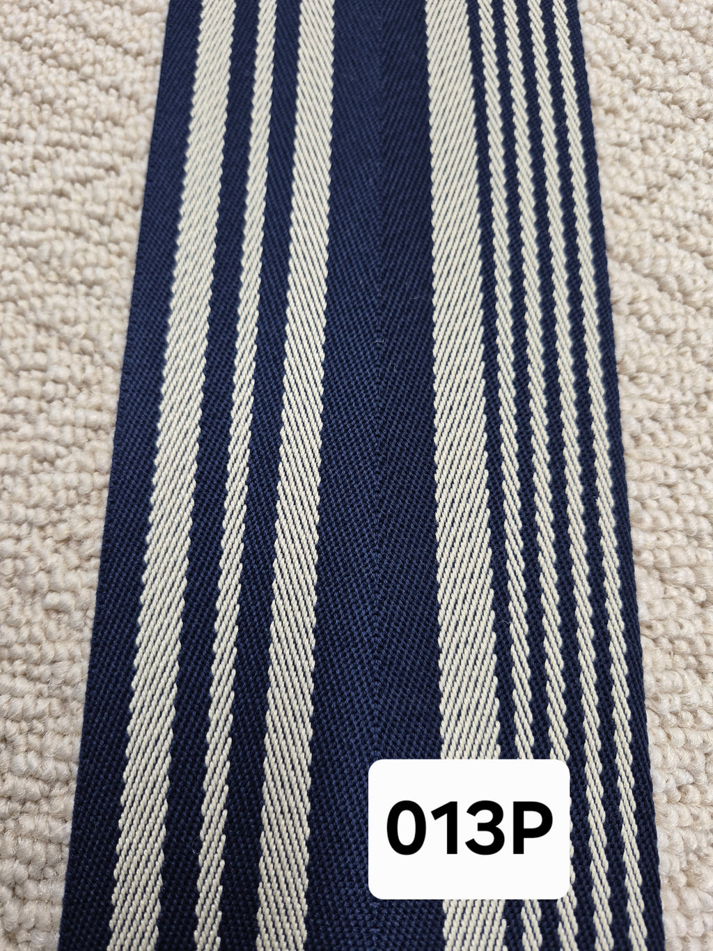 Premium Navy/Beige Pattern Carpet Binding Tape 013P