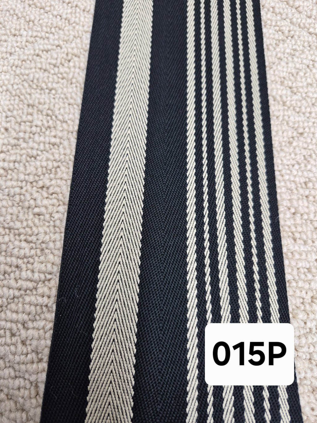 Premium Black/Beige Pattern Carpet Binding Tape 015P