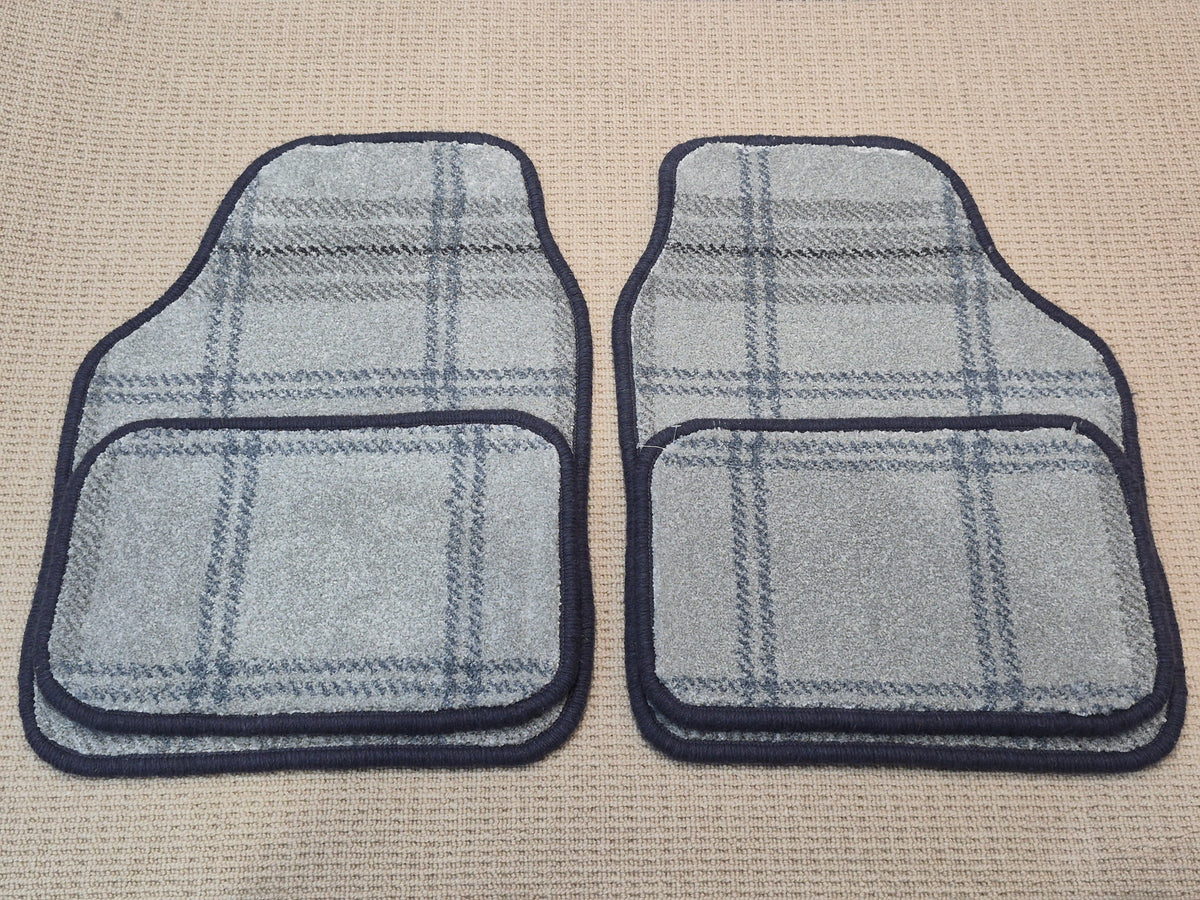 Light Grey Tartan Universal Car Mats Set