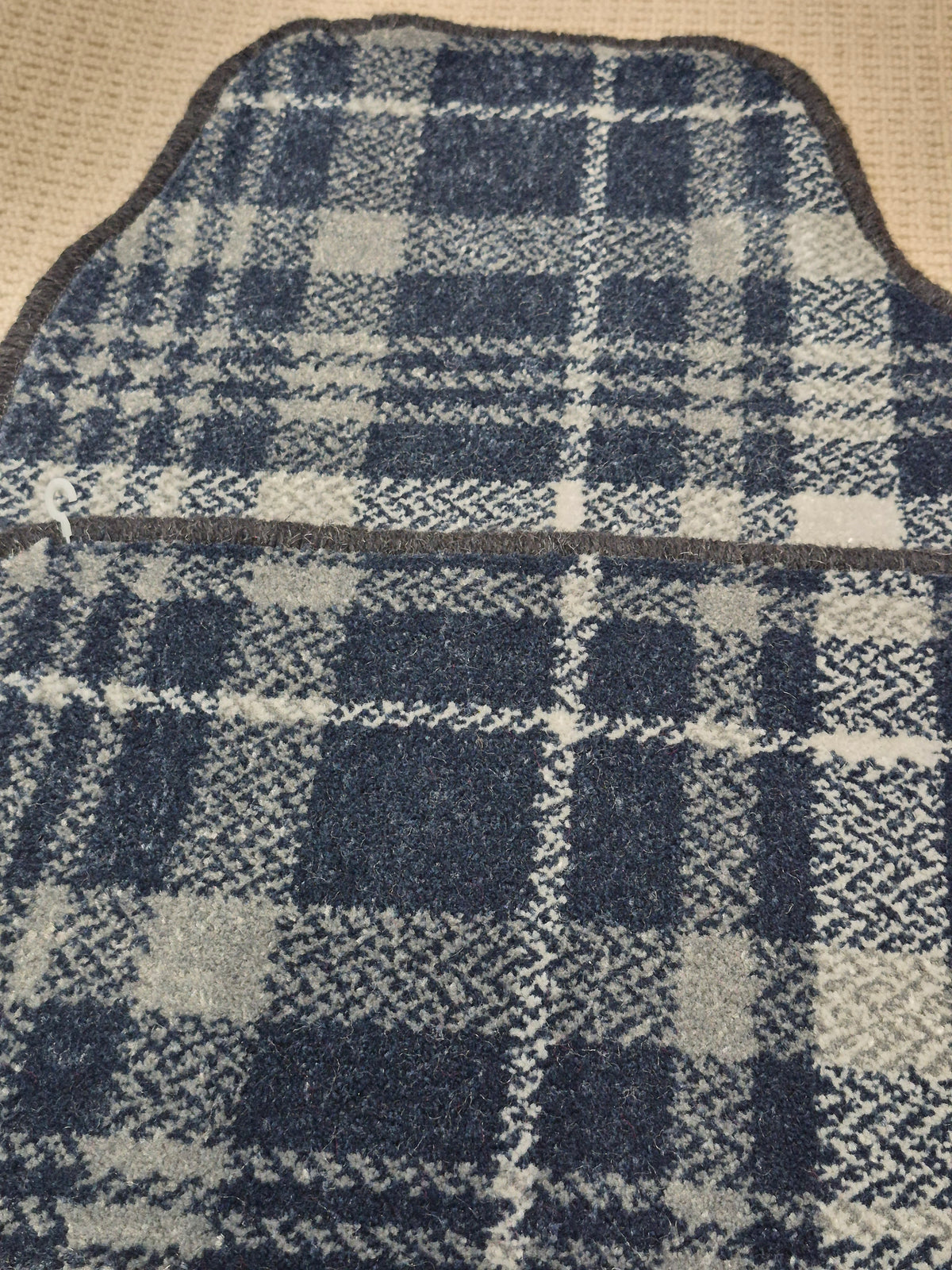 Navy Blue Tartan Universal Car Mats Set