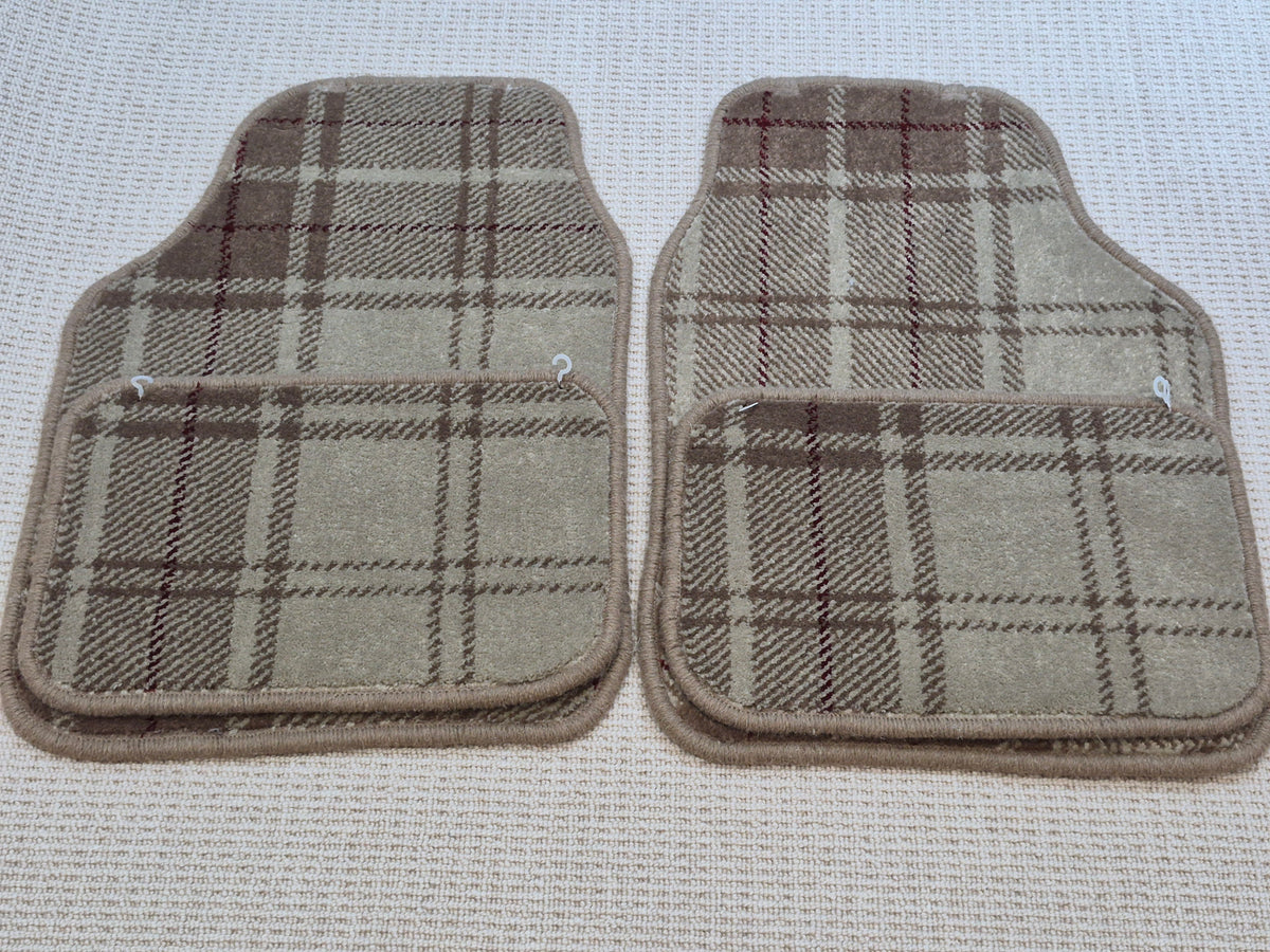 Premium Two Tone Beige Car Mats Set