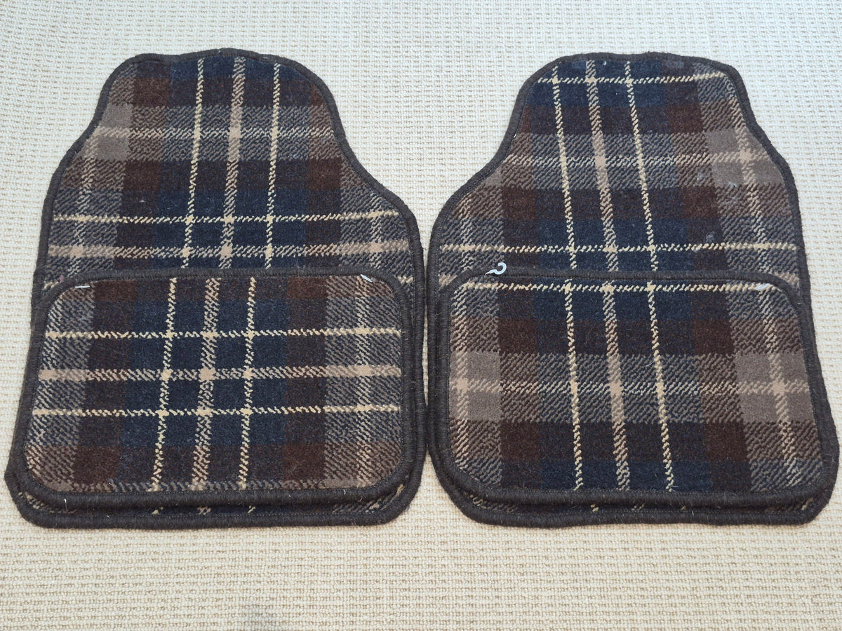 Brown Tartan Car Mats Set