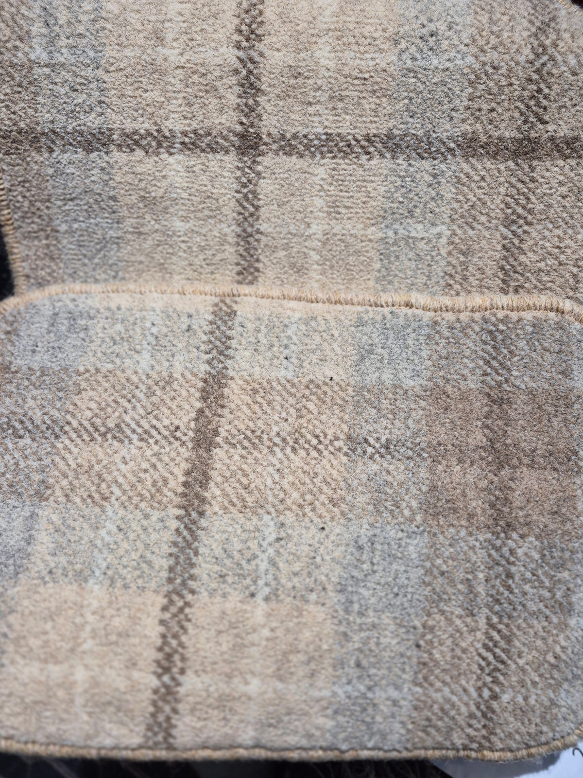 Light Beige Tartan Car Mats Set