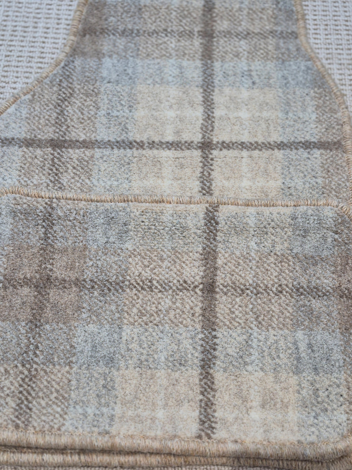 Light Beige Tartan Car Mats Set