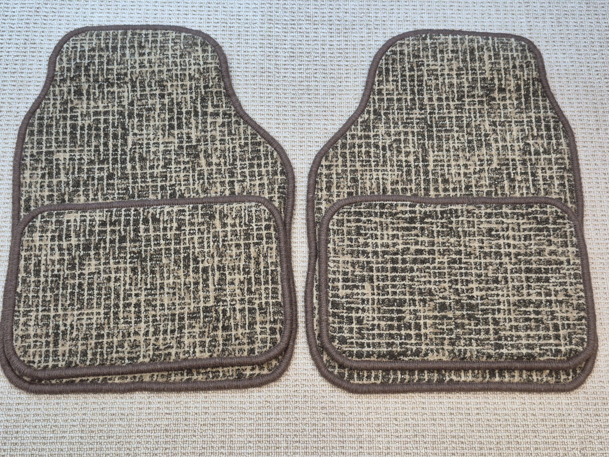 Brown & Beige Pattern Car Mats Set