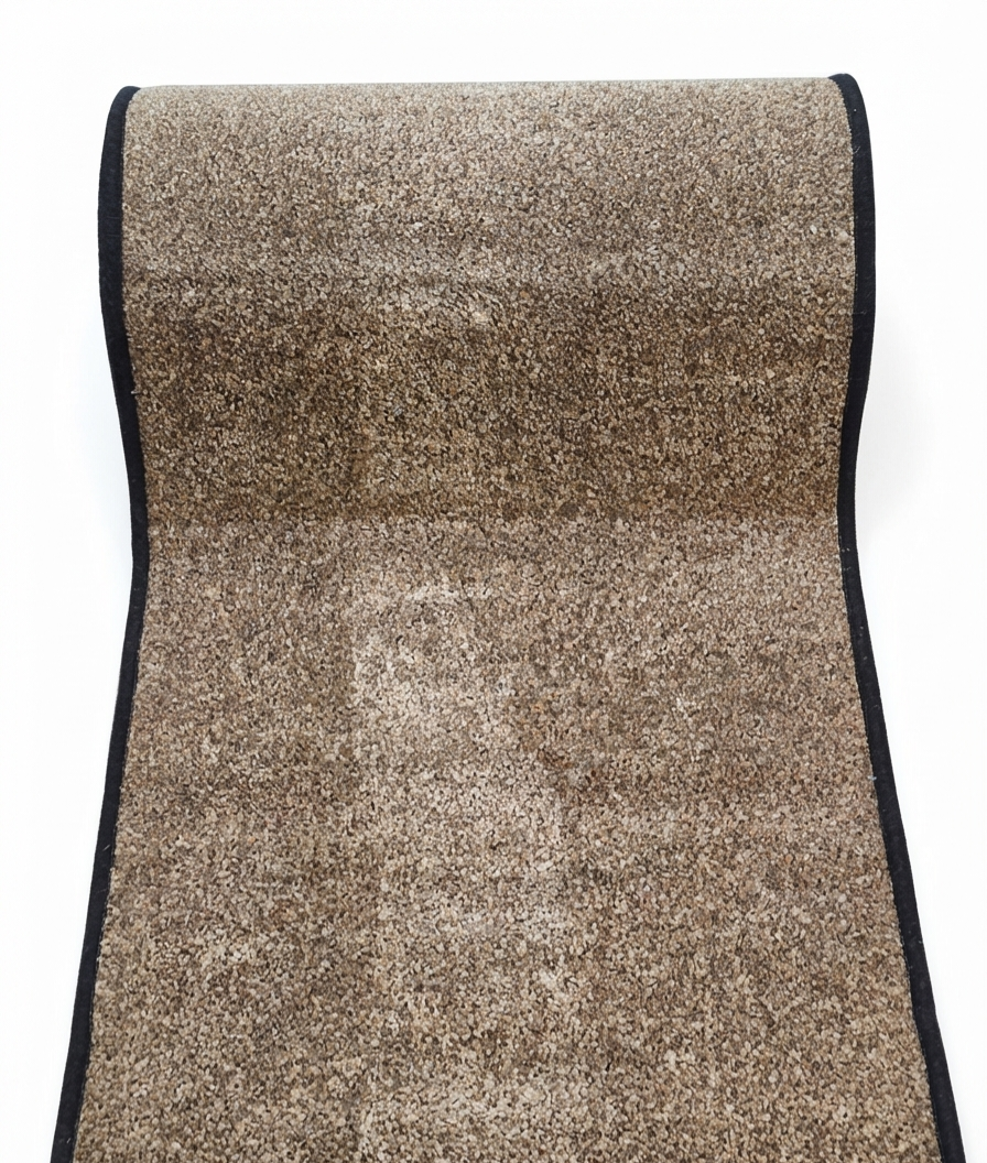 3 Tones Brown Carpet Stair Runner – 59cm Wide – Black Overlocked – Set of 2
