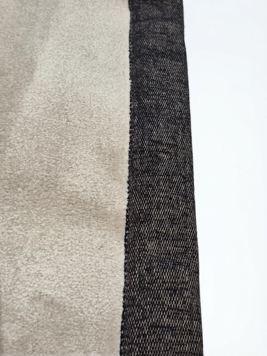 Beige Stair Runners Set With Black Chenille Tape - 63cm x 14 Stairs