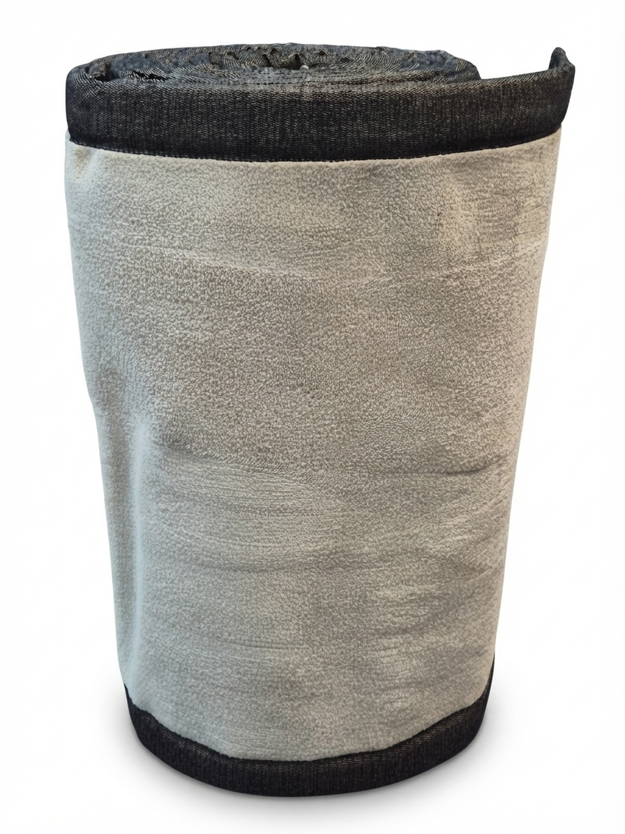 Beige Stair Runners Set With Black Chenille Tape - 63cm x 14 Stairs