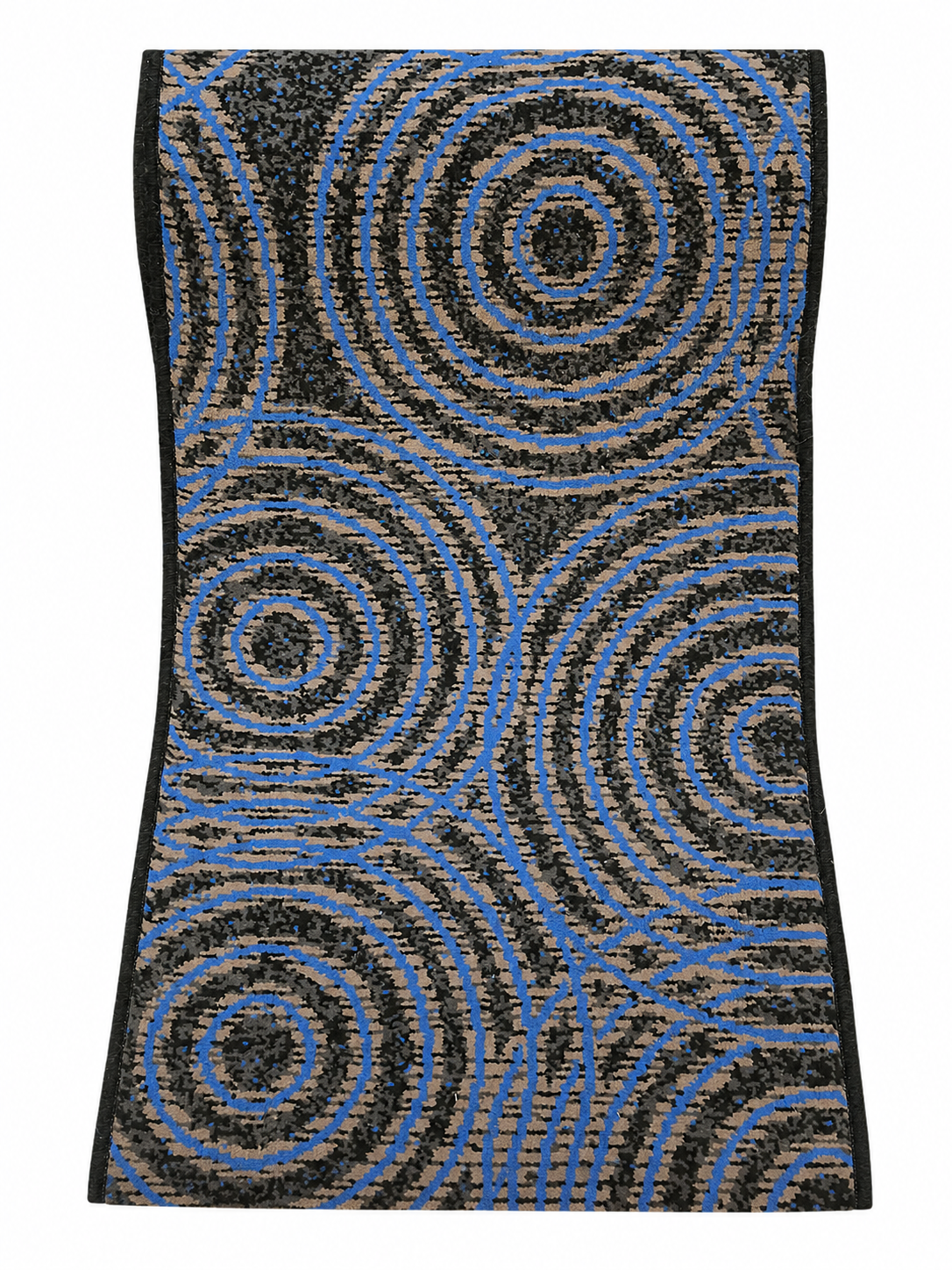 Blue Circles Velvet Wool Stair Runner Set - 58cm - 22 stairs