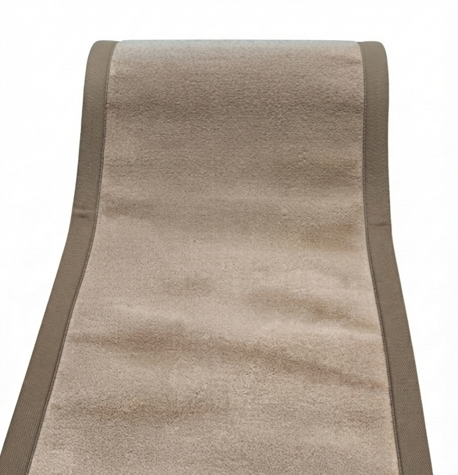 Wool Twist Stair Runner Set – Beige Wool with Tape Binding – 65cm x 21 Stairs