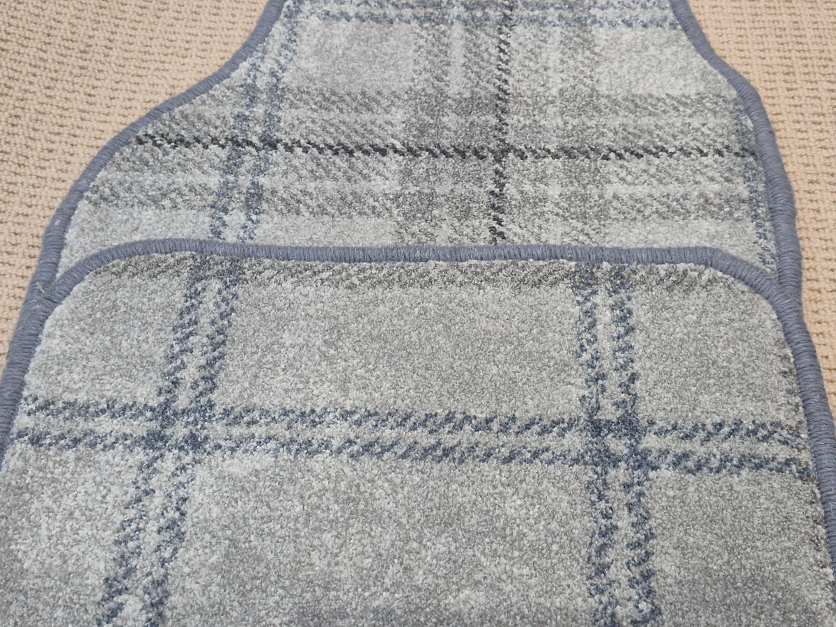Light Grey Tartan Universal Car Mats Set