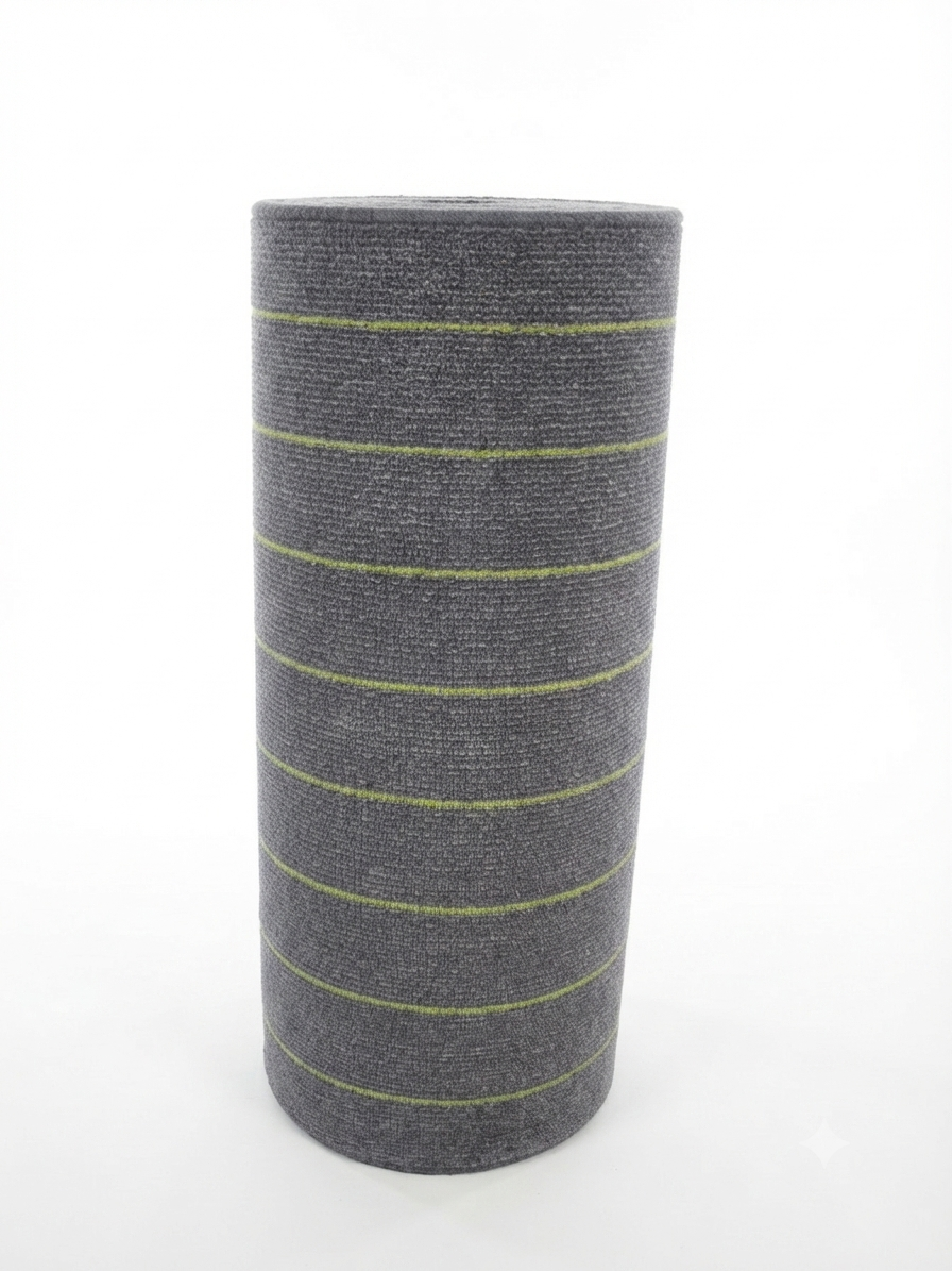 Grey/Green Stripe Wool Stair Runner - 91cm wide