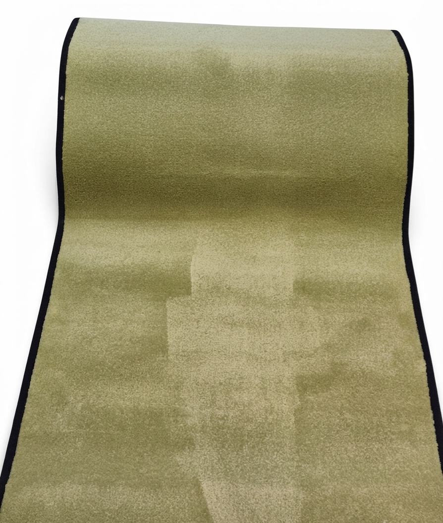 Chartreuse Olive Green Saxony Stair Runner Set - 75cm x 15 Stairs