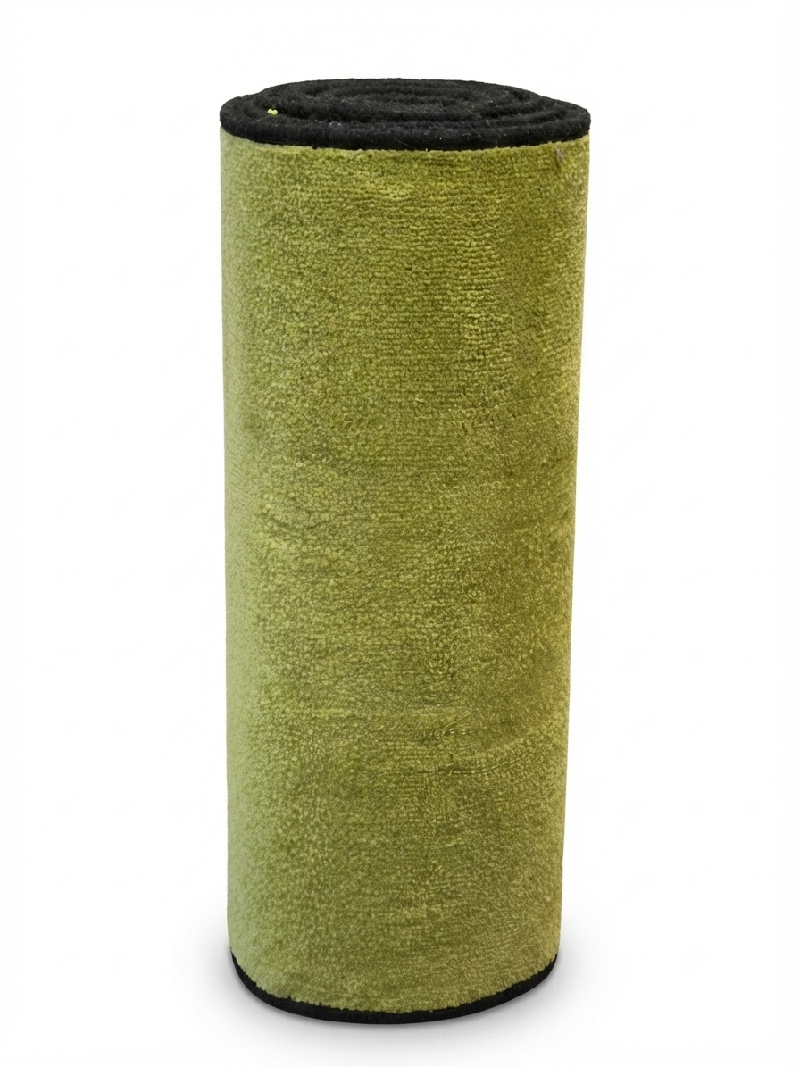 Chartreuse Olive Green Saxony Stair Runner Set - 75cm x 15 Stairs