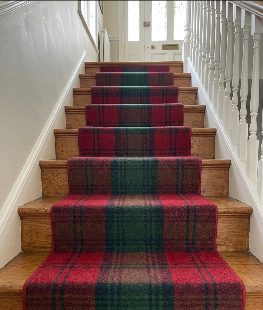 Hugh Mackay Wool Lindsay Tartan Stair Runner Set - 75cm x 18 stairs